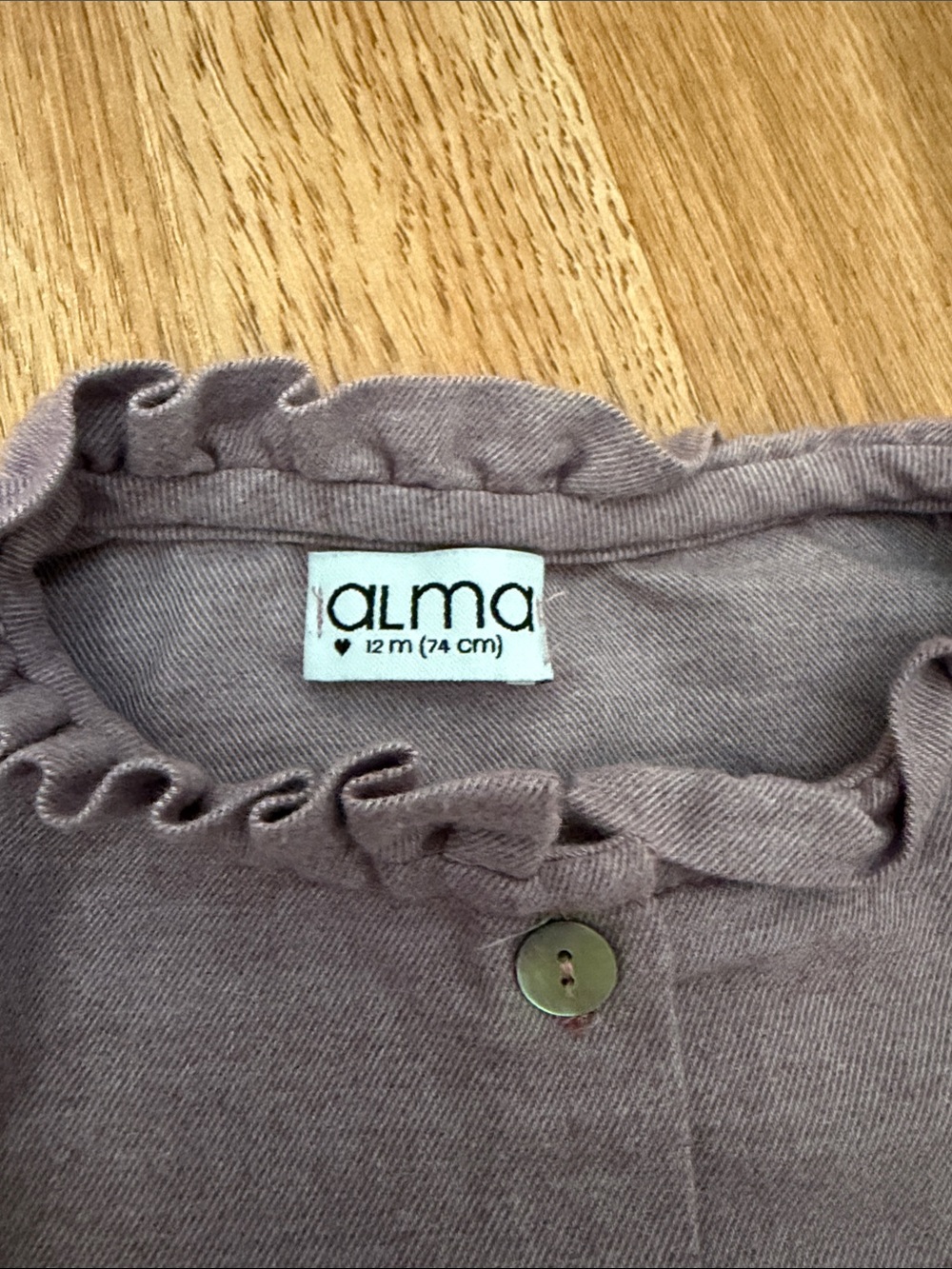 Girls' Lavender Ruffle Collar Button-Front Top - Picture 2 of 3